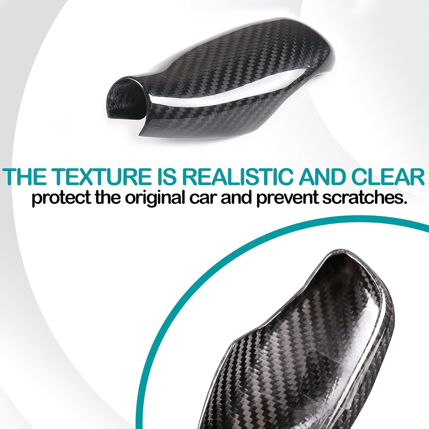 Gear Shift Knob Head Cover Compatible with BMW G30 5 Series F06 6 Series G11 7 Series G01 X3 G02 X4 Car Gear Head Cover Gear Handle Gear Lever Protective Shell(Carbon Fiber，Black)