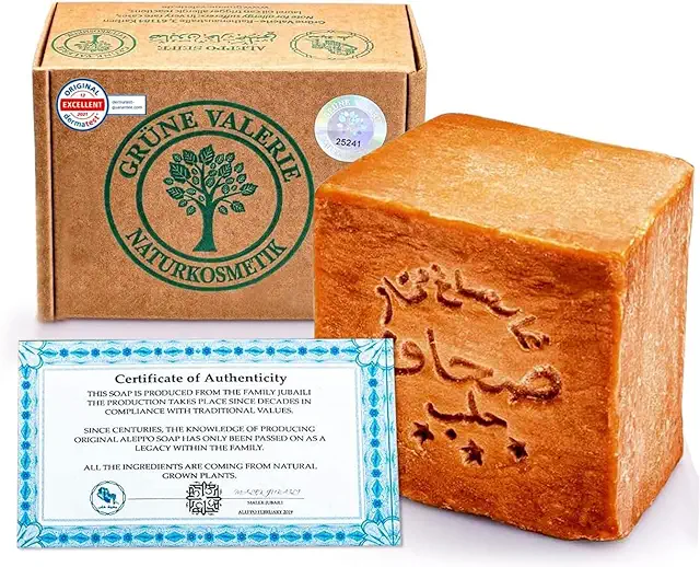 GRÜNE VALERIE Aleppo Seife 200g - 20% Lorbeeröl, 80% Olivenöl, pH 8, dermatestiert