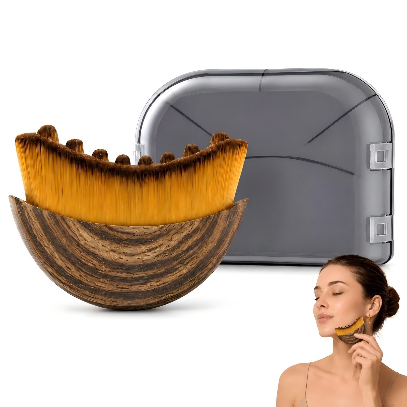 Lymphatic Contour Face Brush–Puffiness Drainage Tool for Sculpted Jawline, Improved Circulation & Relaxing Skin Boost