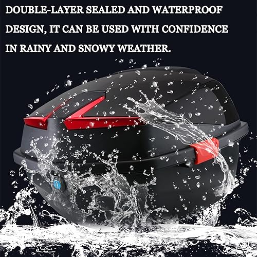 Miniatura 6 de Caja trasera de motocicleta con respaldo sellado e impermeable, doble capa de protección, almacenamiento de equipaje, funda superior para scooter,