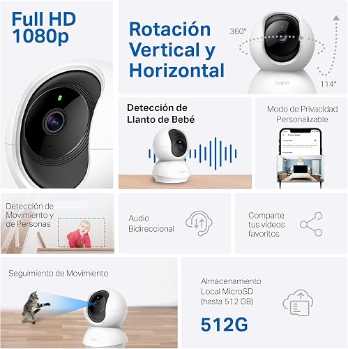 Tapo C200C FHD Telecamera WiFi Interno Videocamera Sorveglianza 360° - 2