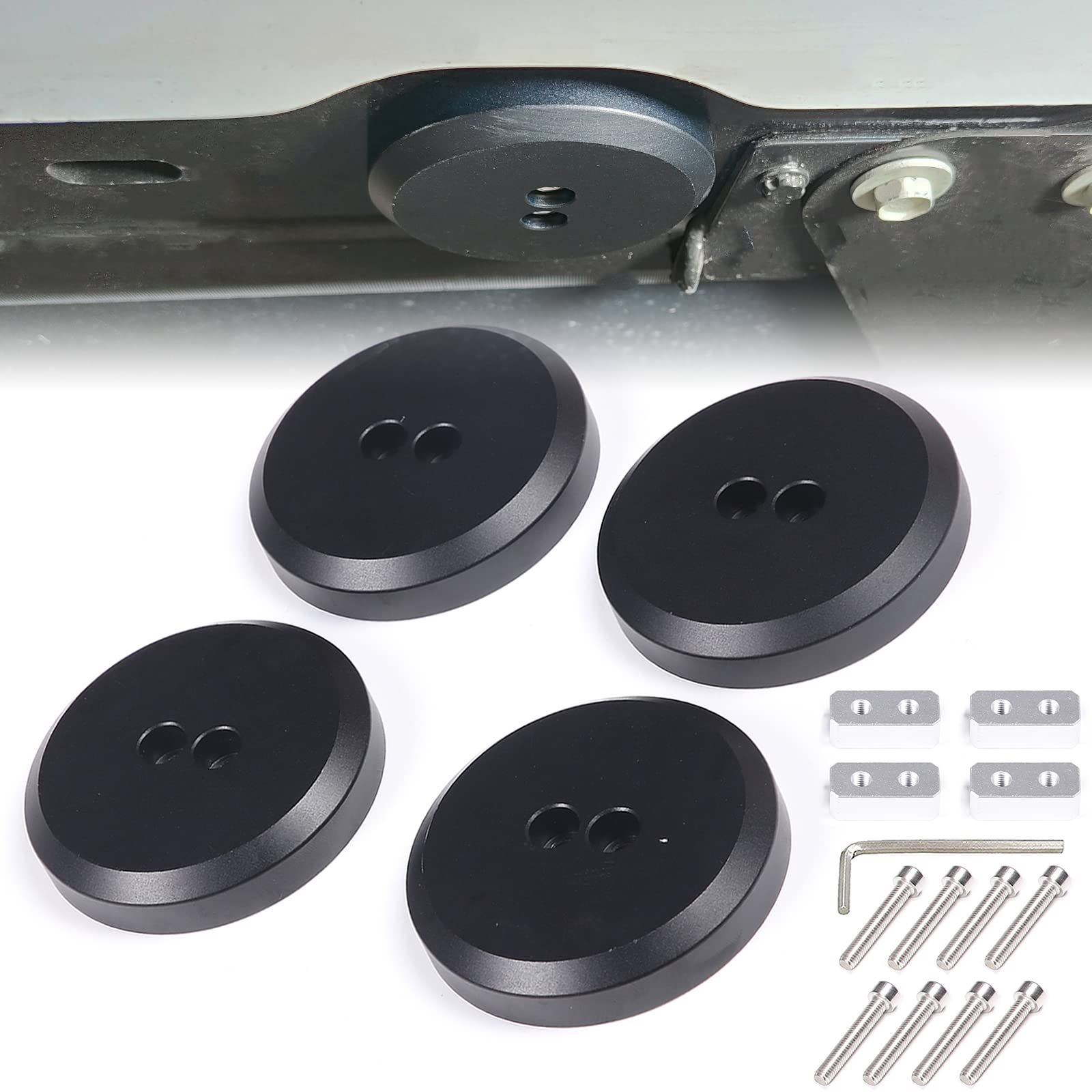 Adapter Jack Pad Billet Anodyzowany aluminiowy podnośnik podłogowy kompatybilny z Corvette C5 C6 C7 C8 / Porsche 944 964 993 996 997 911 Boxster Cayman (czarny)