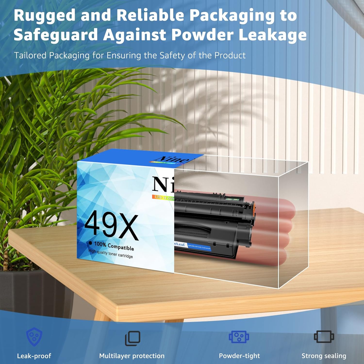 NineLeaf Compatible Toner Cartridge Replacement for HP 49X 53X Q5949X Q7553X for use with Laser Jet 1320 3390 3392 P2015dn P2015 P2015n 1320n 1320nw 1320t 1320tn Laser Printer (Black,1 Pack)
