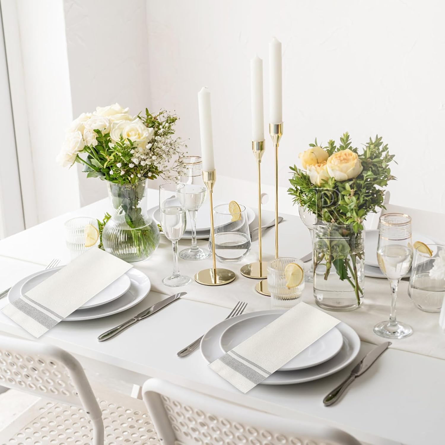 50Pack Disposable Dinner Napkins,Linen Feel Paper Guest Towels,Cloth-Like Soft Absorbent Hand Towel,Decorative Napkins for Parties,Halloween,Wedding,Kitchen,17 x 12Inch - Image 7