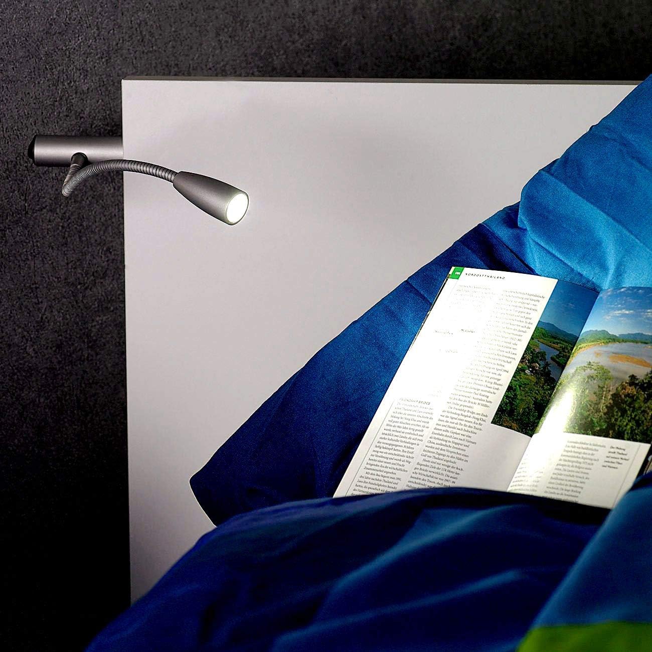 LED Gooseneck Reading Swing Arm Wall Lamp Wall Sconces Bedside Reading Light 110-240v with Plug