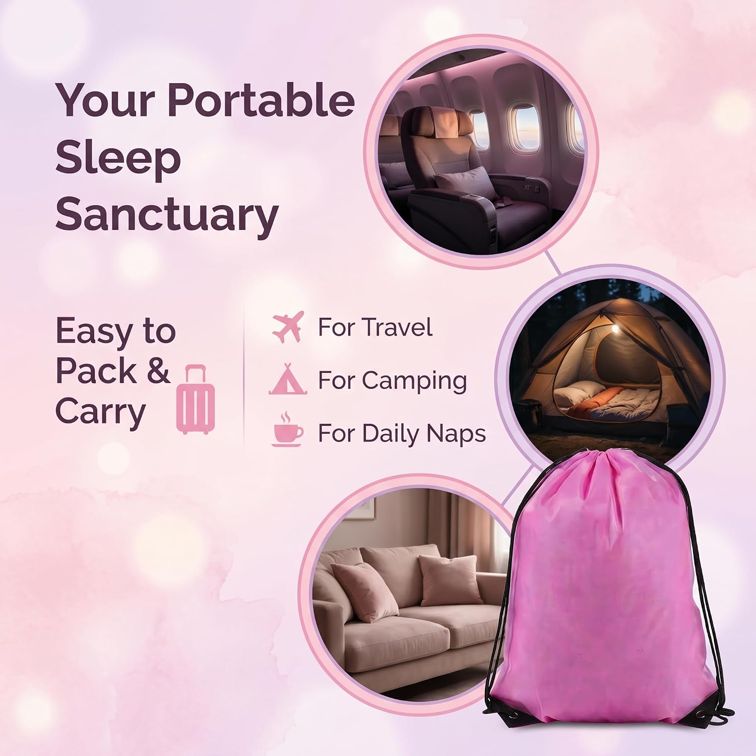 TailWaggers 2026 New Wearable Sleep Pod Hug Blanket, A Deeper Sleep Set, Portable Travel Nap Kit for Camping, Travel& Daily
