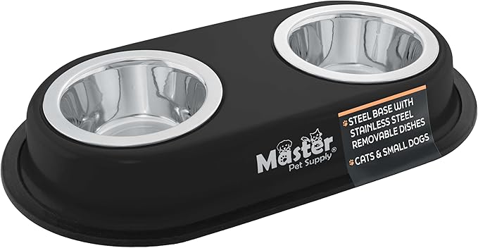 Comedero y Bebedero para Perros y Gatos Acero Inoxidable 2 U