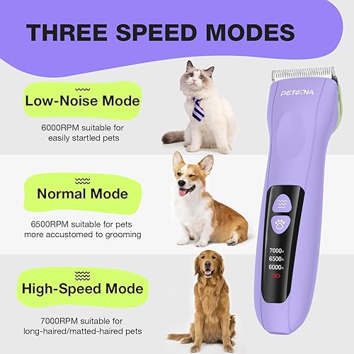 Miniatura 4 de Cortapelos para perros para aseo, kit de suministros de aseo para mascotas, cortadora profesional para abrigos gruesos con hoja de 2 y 0.354 in,