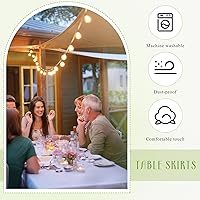 Vista 6 de Newwiee 3 piezas de falda de mesa de elastano para mesas rectangulares de 6 pies, mantel plegable de 6 pies, resistente a las arrugas, con volantes