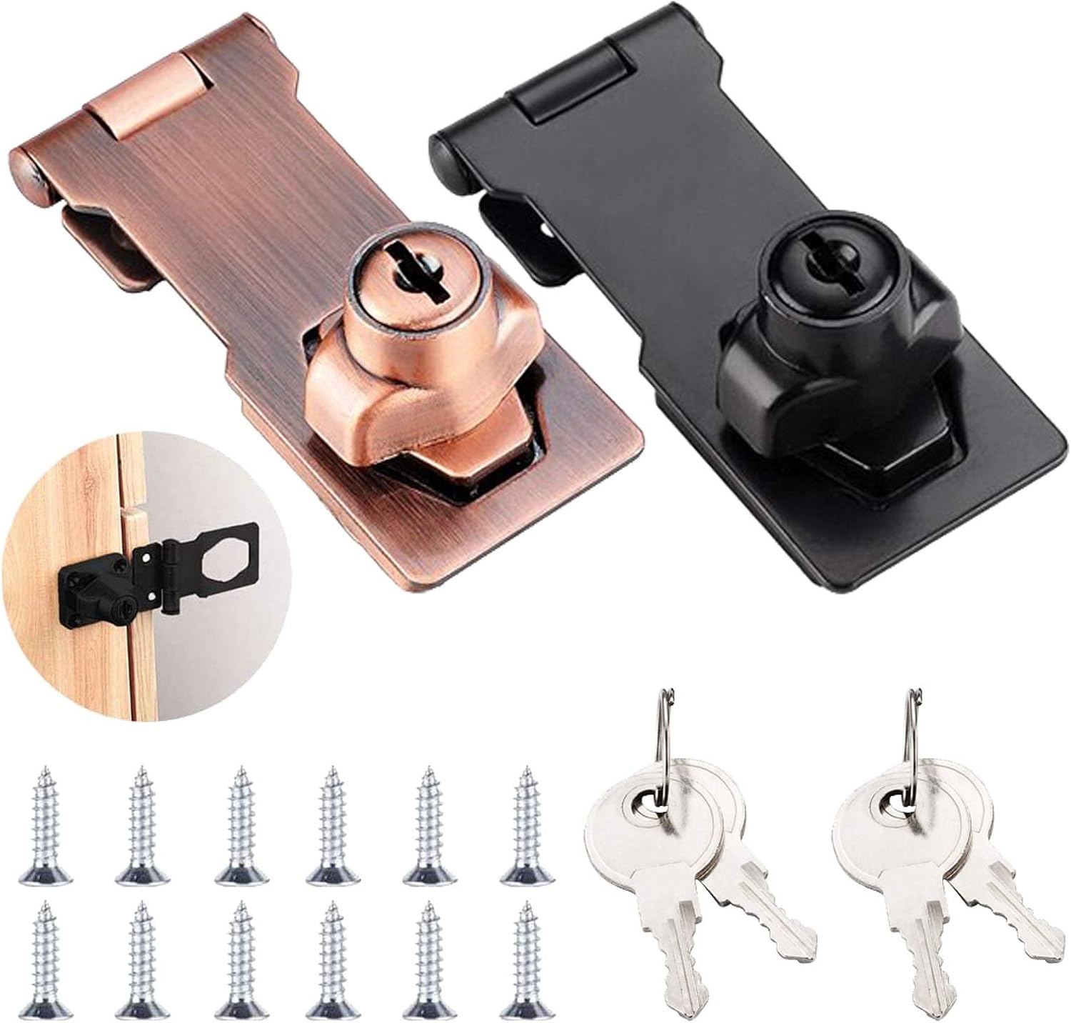 Litensh Serratura A Chiave, Lucchetto Hasp, Chiusure Hasp, Chiavistello, Chiavis - Foto 2