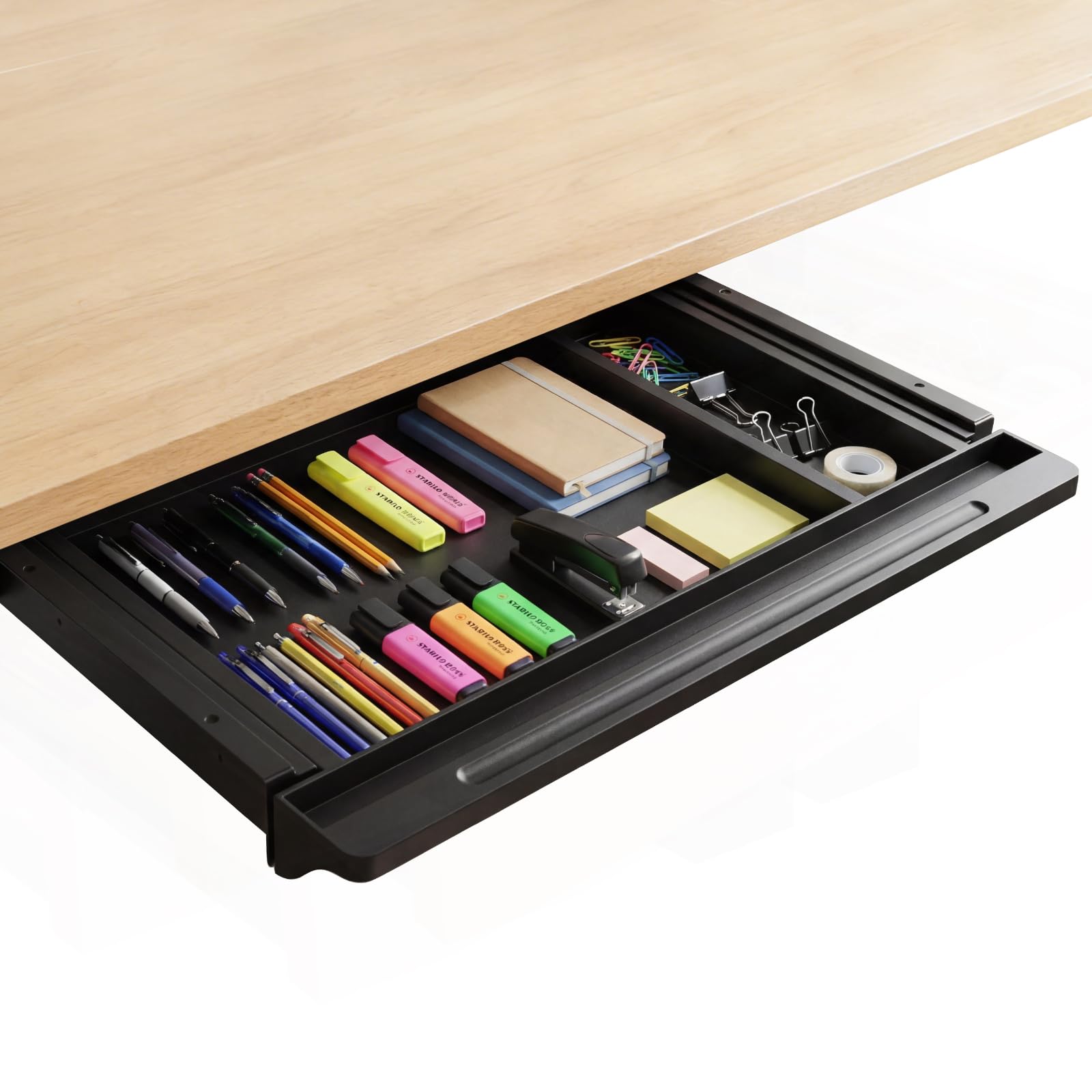 Cassetto da scrivania,cassetto sotto scrivania,facile da installare, salvaspazio e capiente, ideale per ufficio o toeletta (nero)