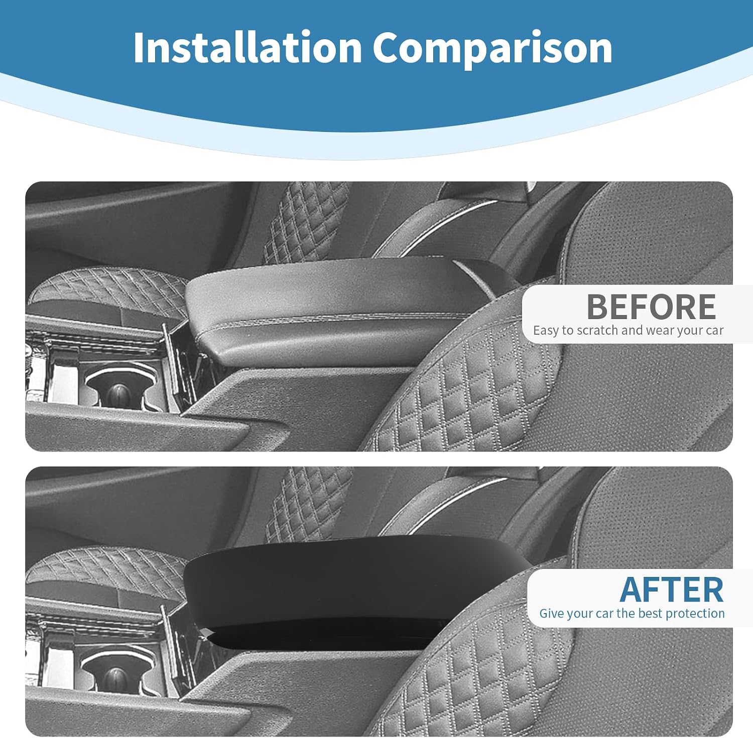 for Grand Cherokee Center Console Armrest Cover Trim Fit for Jeep Grand Cherokee 2022+ Black Interior Accessories 1pc