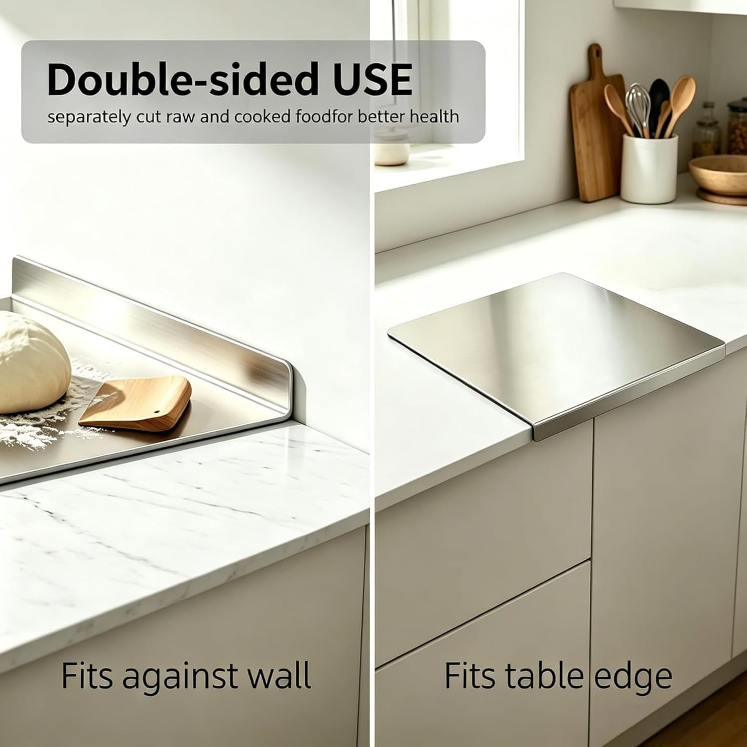 Kassiwealt Double Sided Stainless Steel Cutting Board (27.6'' x 19.7'')