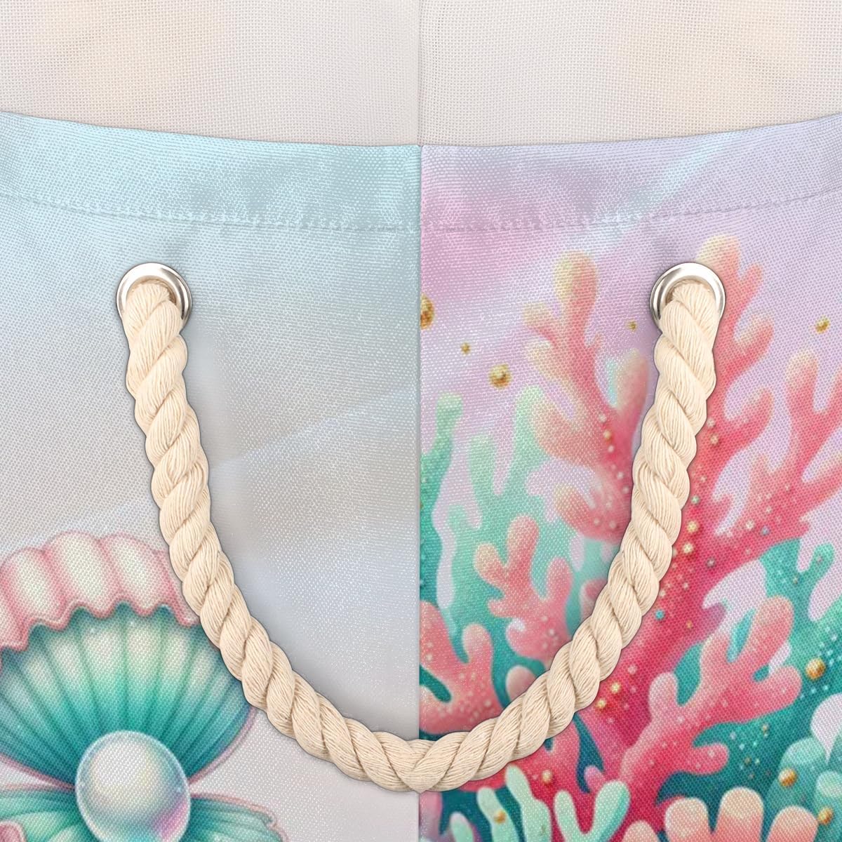 Large Round Laundry Basket Cute Mermaid Girls Toy Bins Organizers and Storage for Girls Canvas Collapsible Blanket Storage Basket Laundry Hamper Gift Baskets Bedroom Clothes Children Nursery
