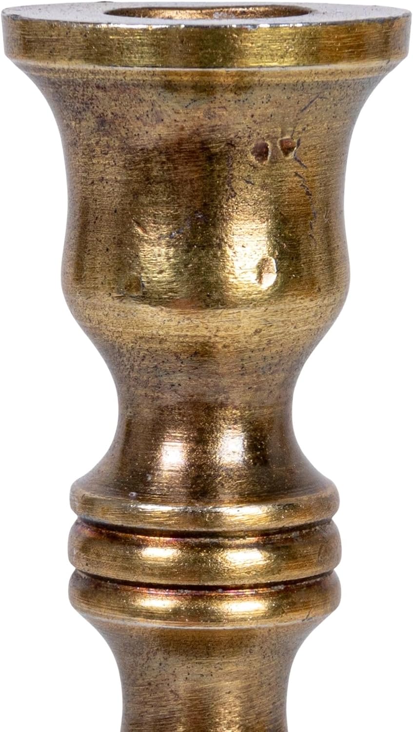 Creative Co-Op Antique Cast Aluminum Taper Holder, Gold