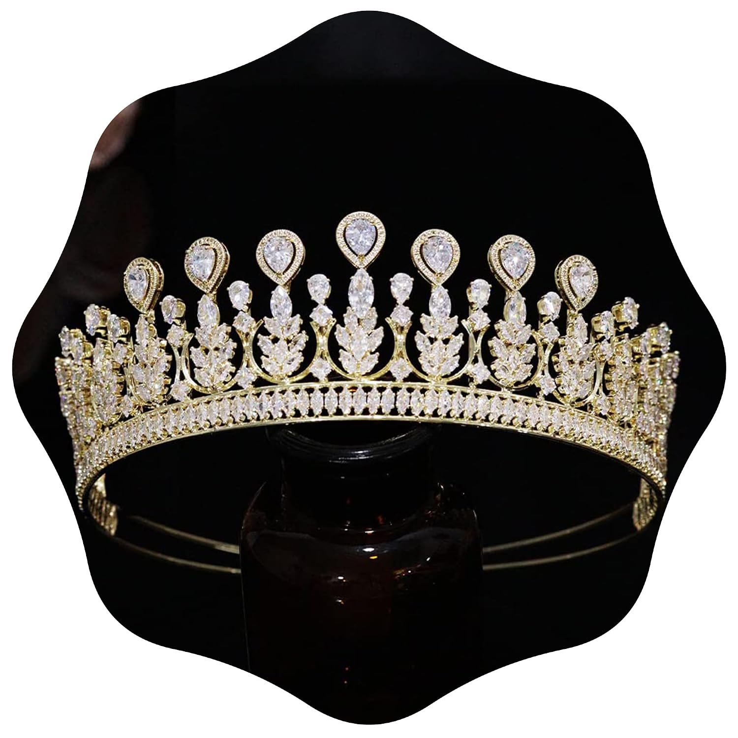 5A Cubic Zirconia Wedding Tiara for Bride Silver Sweet 16 Quinceanera Crowns for Women CZ Birthday Party Hairband