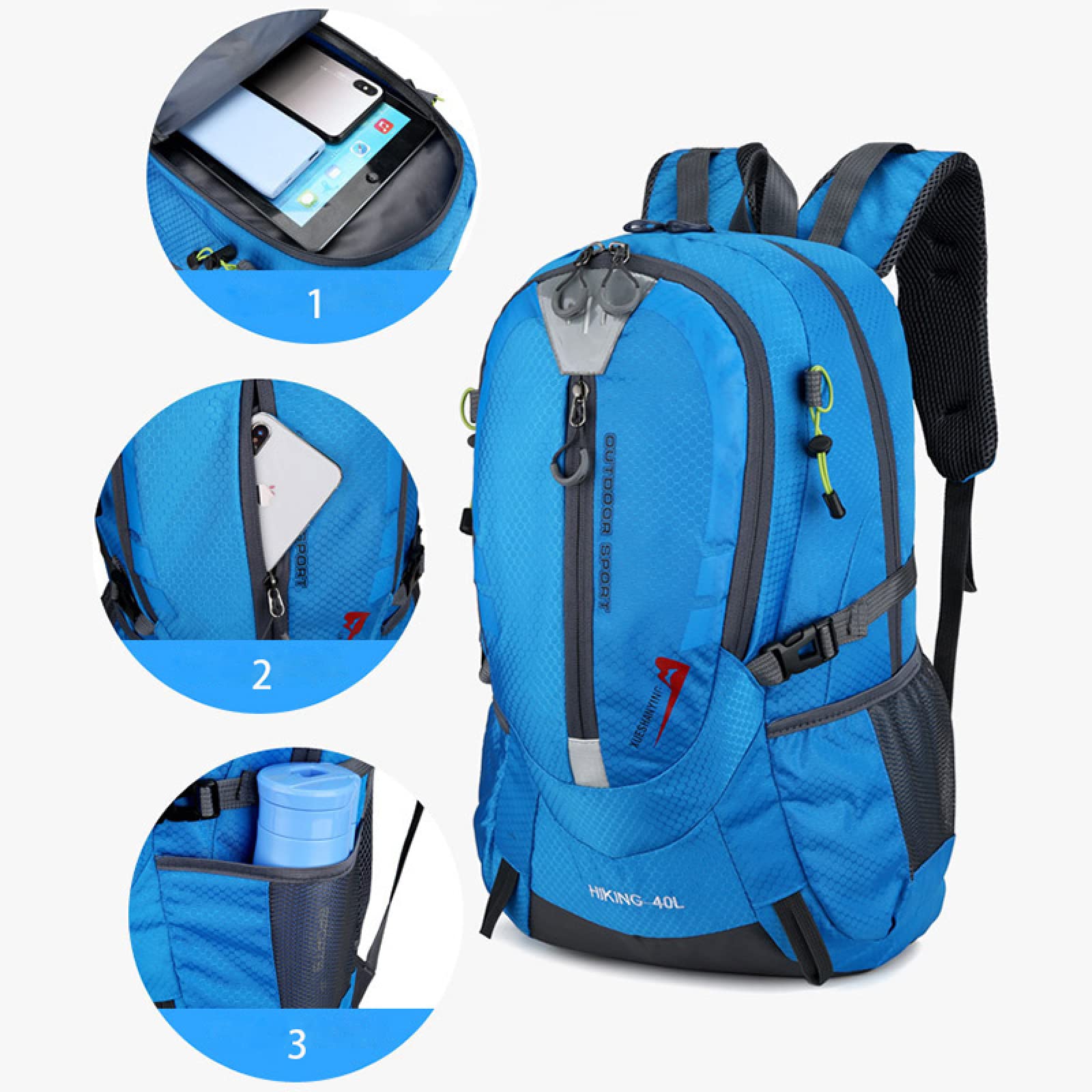 40 l wspinaczka wodoodporny plecak męski podróżny designerska torba plecak turystyczny plecak unisex outdoorowe plecaki kempingowe nylonowe torby sportowe