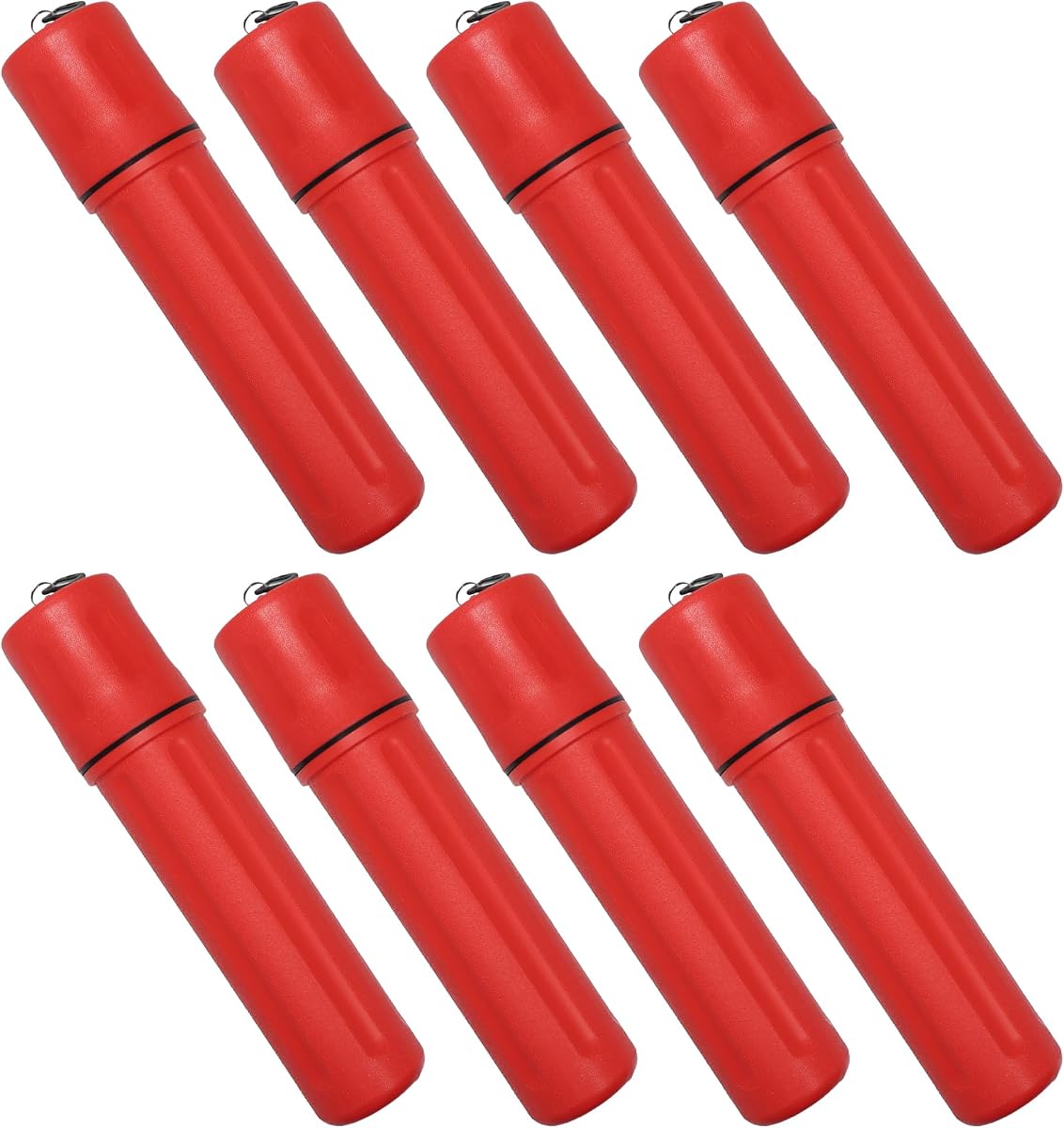 Blue Demon SMAW/Stick Welding Electrode Storage Tube, 3” x 14”, waterproof, airtight, 8 Pack, Red | waterproof, airtight, made of high impact polyethylene, key tag included for easy labeling/organization