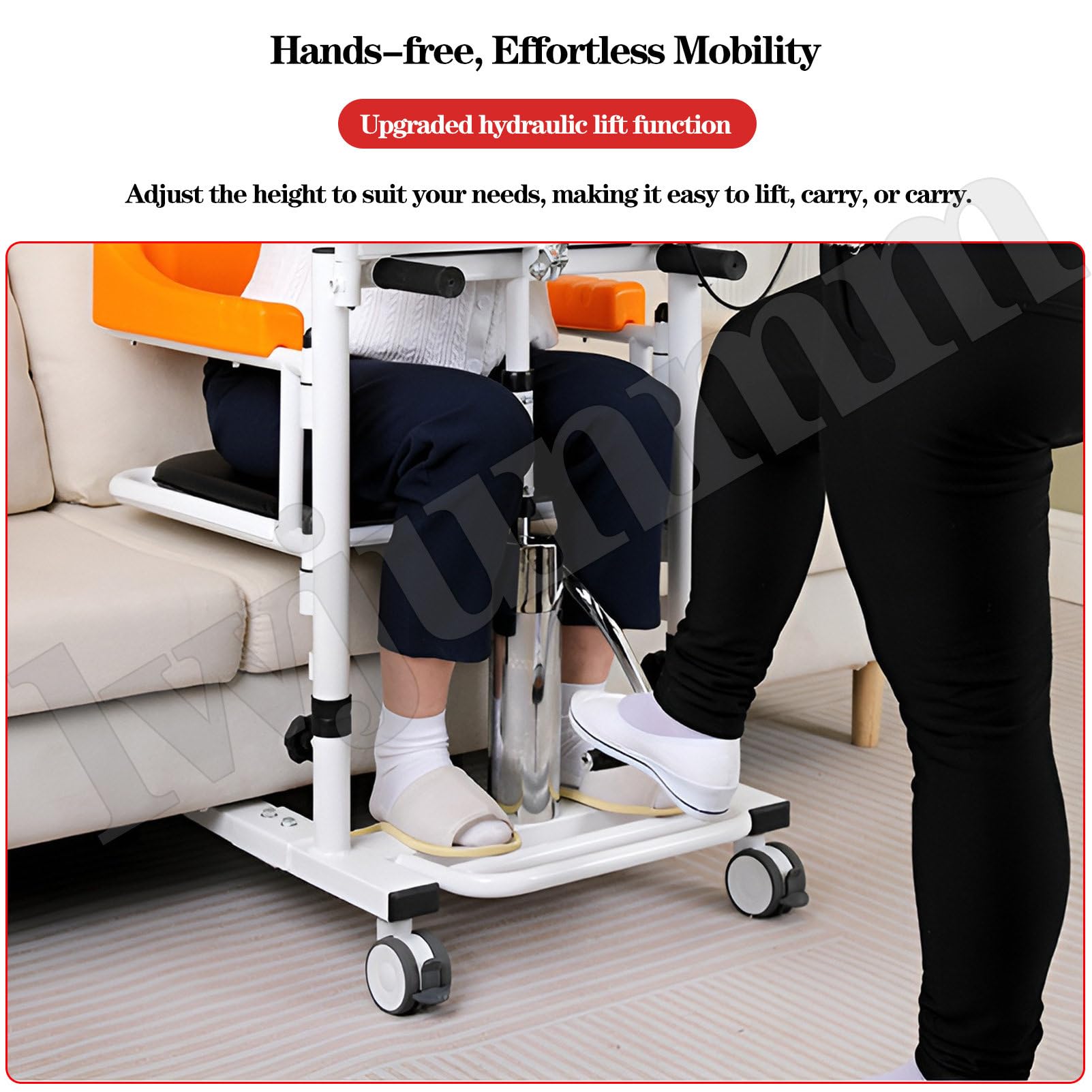 Silla Elevadora Transferencia para Pacientes,Silla Elevadora Ajustable,Elevador Hidráulico para Uso Doméstico,Elevador para Pacientes Ancianos Y Discapacitados Paralizados Carga 270kg Hydraulicstyle