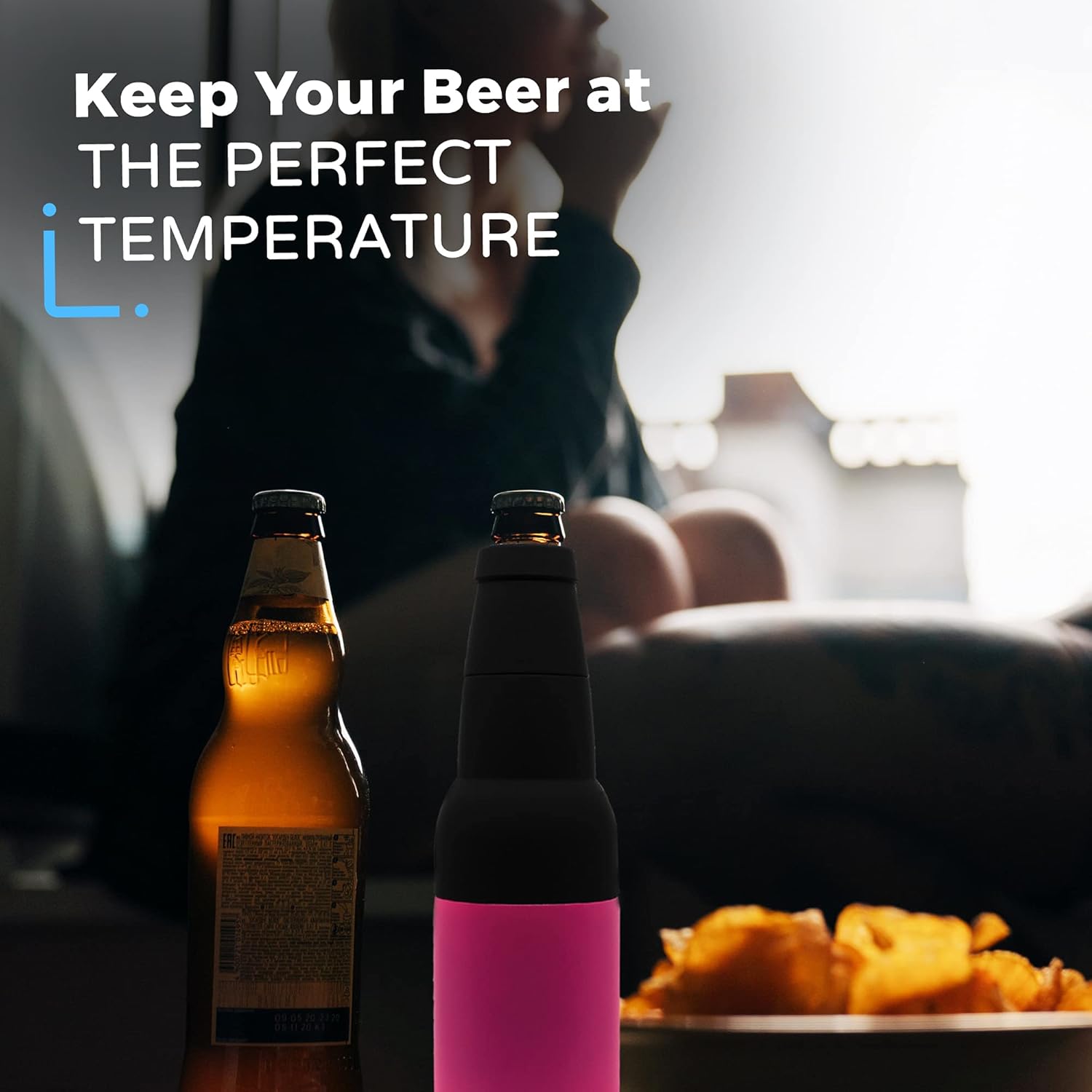 CUULii 12oz Stainless Steel Bottle Holder and Portable Cooler for Can, Beer with Built-in Bottle Opener, BPA-Free and Durable - Ideal Gift for Beer Lovers - (360ml) - Image 3