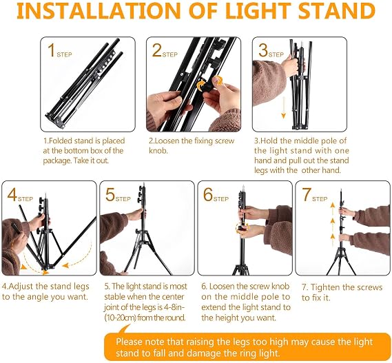 Ring Light 18 INCH Kit,55W6700k Dimmable LED Light, Tripod Stand, Remote Controller,Box for Camera,Smartphone,YouTube,TikTok,Self-Portrait Shooting,CRI95 (Black)