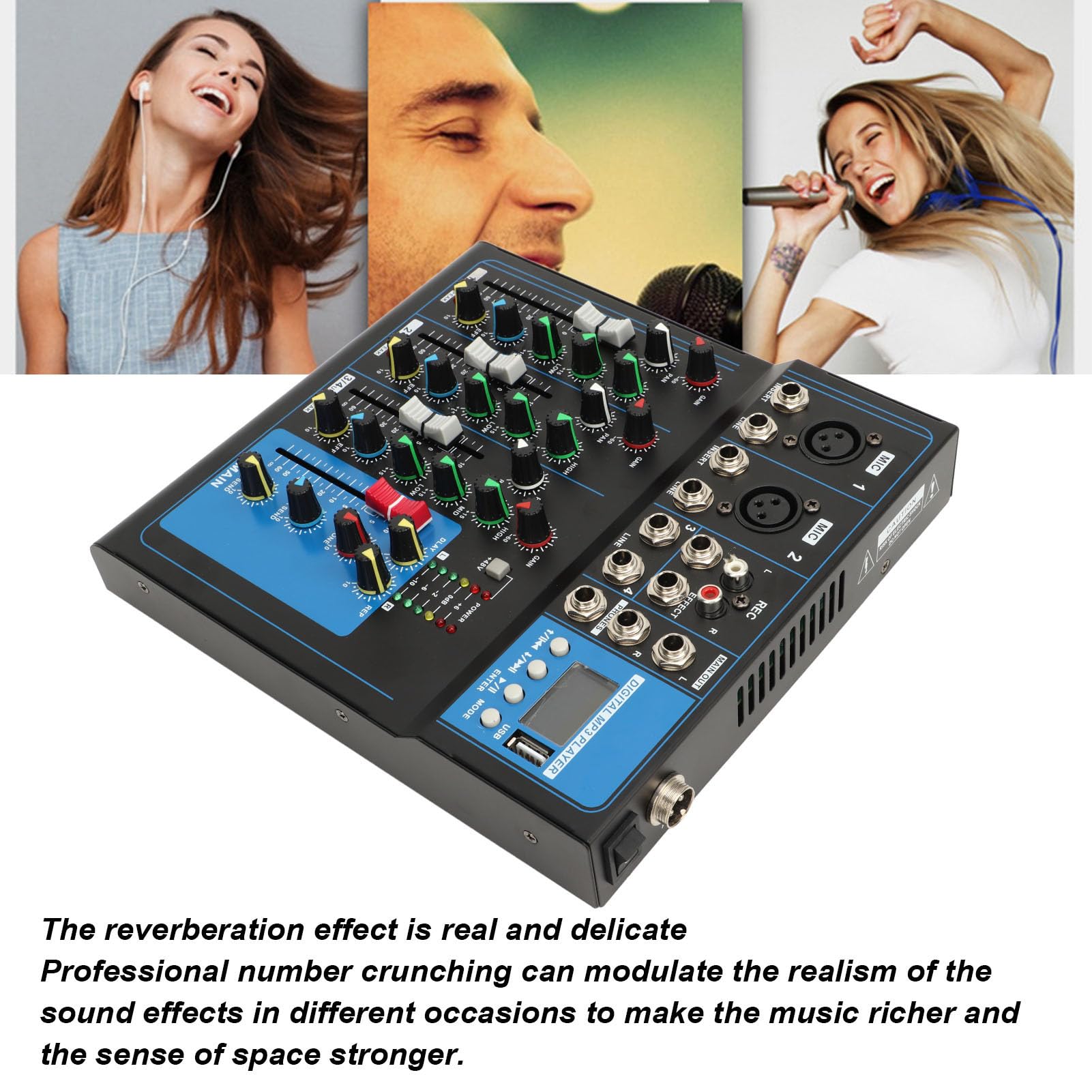 Mixer, Console per Tavola Armonica in Metallo con Regolazione Fine per Studio di Registrazione (Spina UE 220V)