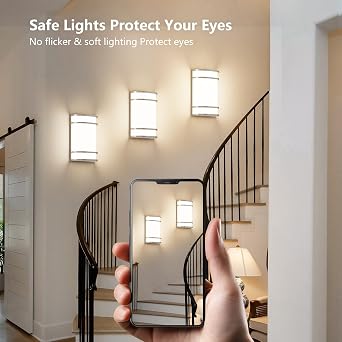 Led Wall Lights Indoor- Modern Wall Sconce Lighting 3000K/4500K/6000K Adjustable Led Wall Lamps for Hallway, Staircase, Corridor, Bedroom, Living Room, Kitchen