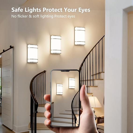 Led Wall Lights Indoor- Modern Wall Sconce Lighting 3000K/4500K/6000K Adjustable Led Wall Lamps for Hallway, Staircase, Corridor, Bedroom, Living Room, Kitchen