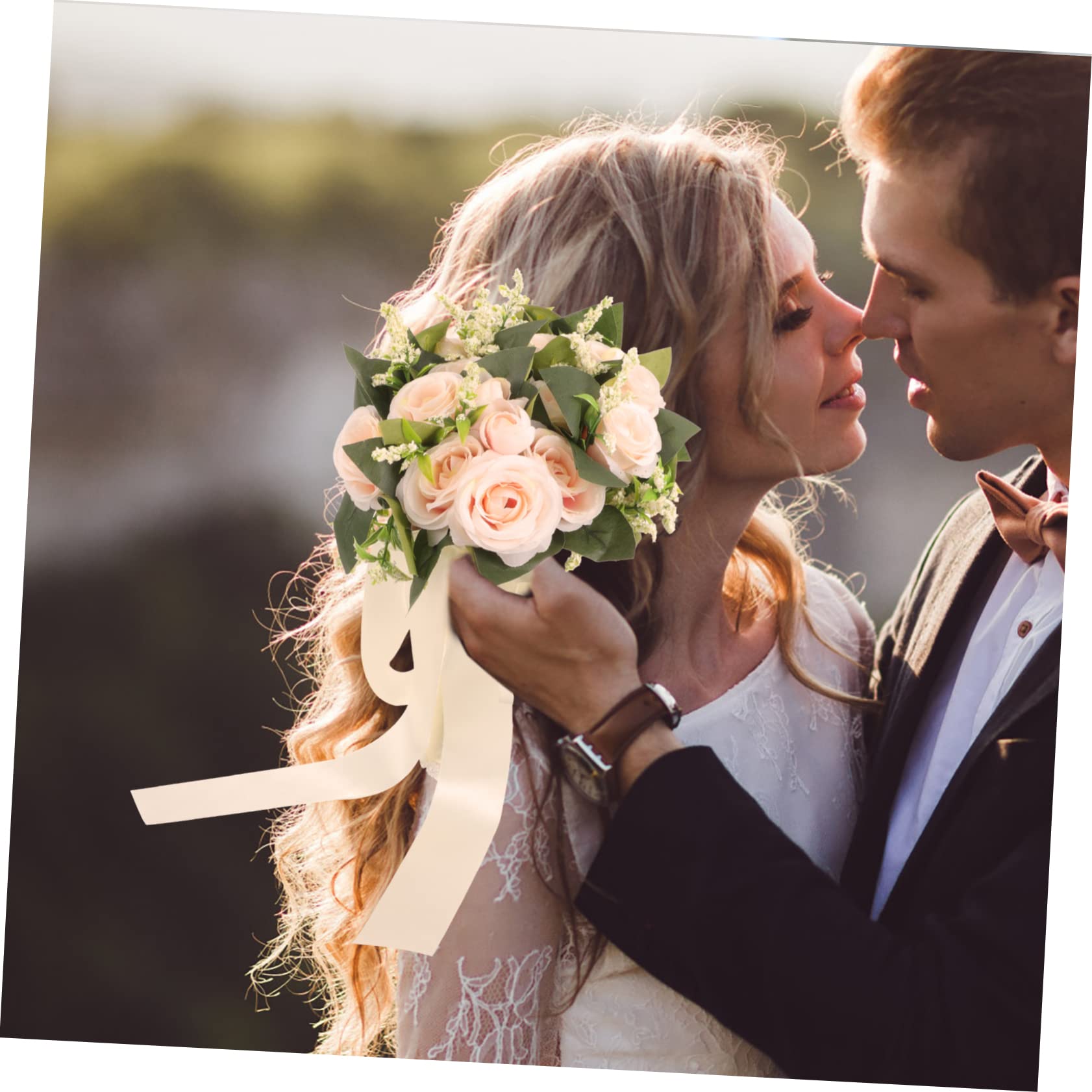 Abaodam 2 Pz Centrotavola Matrimonio Floreale Lancio Del Mazzo Damigella D'onore Che Tiene Il Mazzo Centrotavola Bouquet Di Fiori Arredamento Esterno Sposa Rosa Vaso Fiore Di Seta