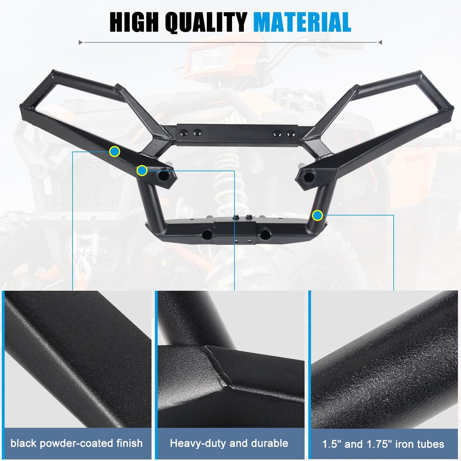 Front Bumper Brush Guard Compatible with Polaris Sportsman XP 1000 SP 850 2017-2025 Accessories, Replace #2882020 Heavy Duty Front Brushguard Protector