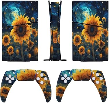 Sticker Skin for Model 5 Slim Digital Edition Sunflower Starry Sky Skin Accessories Cover Skins Anime Vinyl Cover Sticker Full Set for Model5 Slim Digital Edition