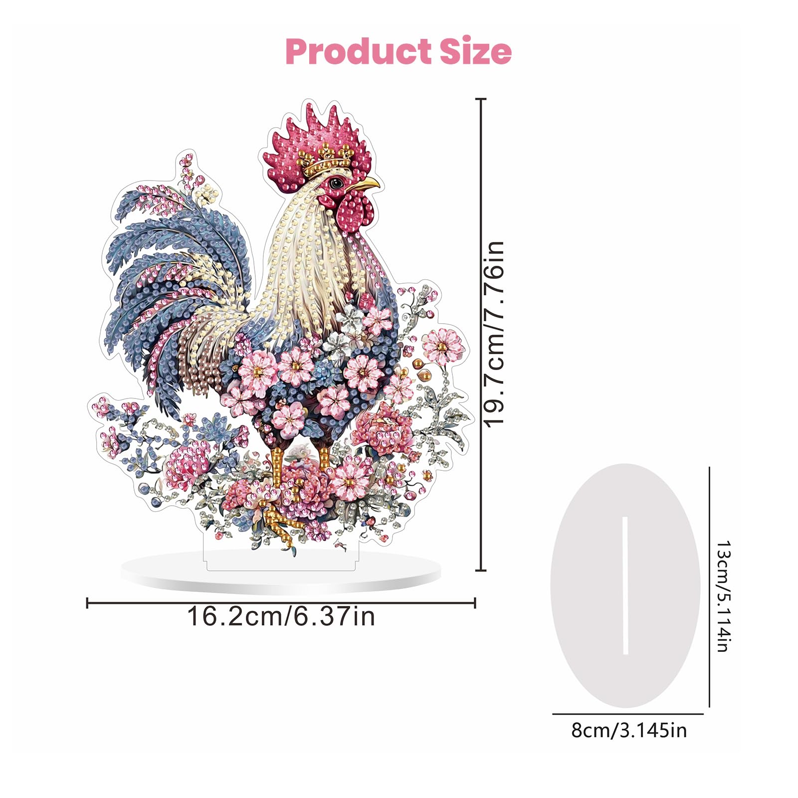 MOGTAA Chicken Diamond Art Desktop Ornaments - Image 4