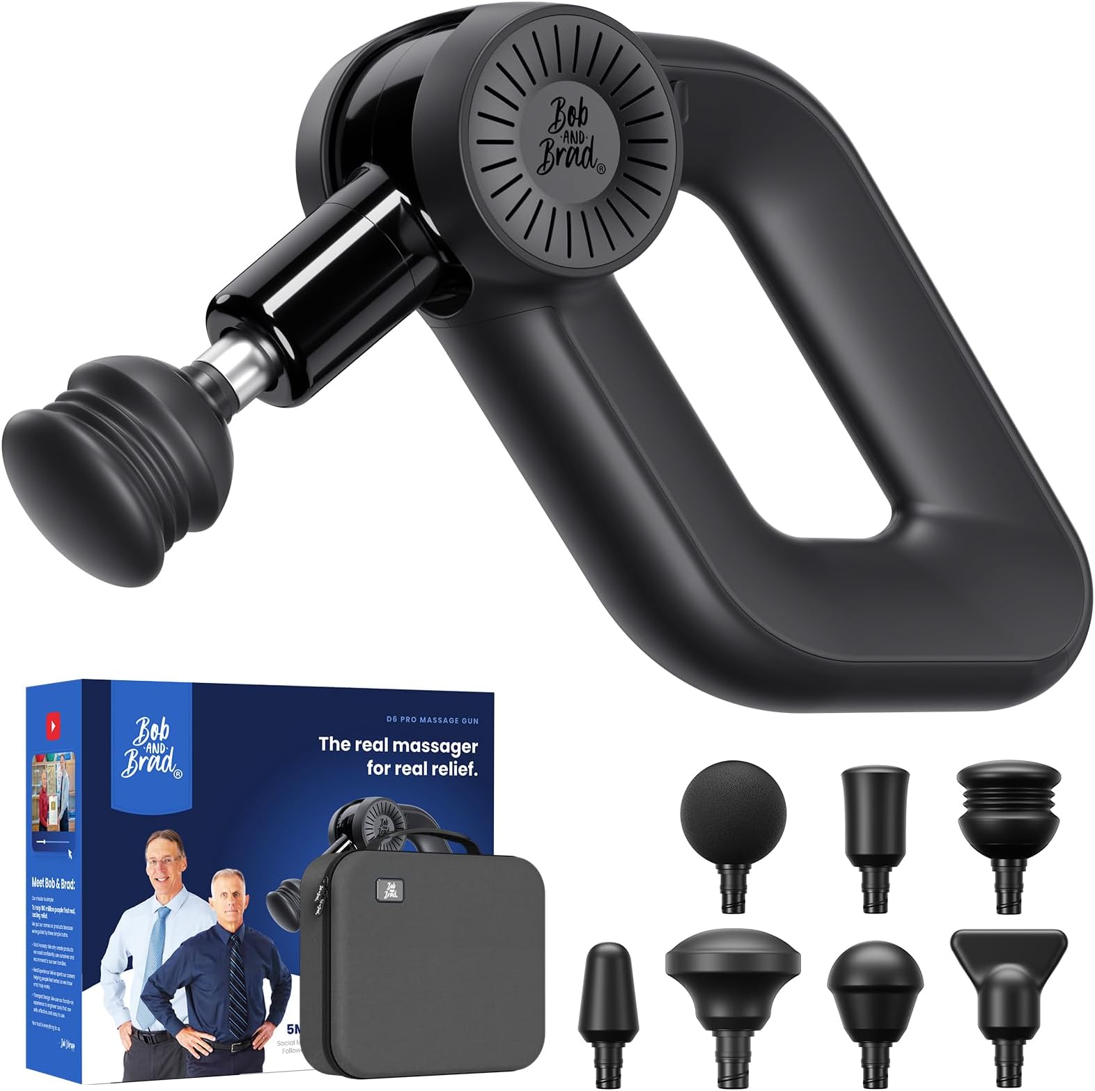BOB AND BRAD D6 Pro Massage Gun Deep Tissue with 16mm Amplitude, Percussion Muscle Massage Gun, Power Electric Handheld Massager for Full Body Muscle Massage Relax, Gifts for Men Women