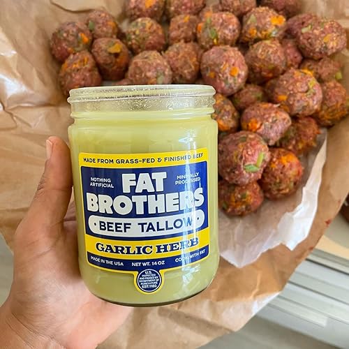 Miniatura 19 de Fat Brothers Sebo de ternera original alimentado con pasto, fabricado y obtenido en Estados Unidos, 100% sebo, tarro de boca ancha de 14 onzas, sin