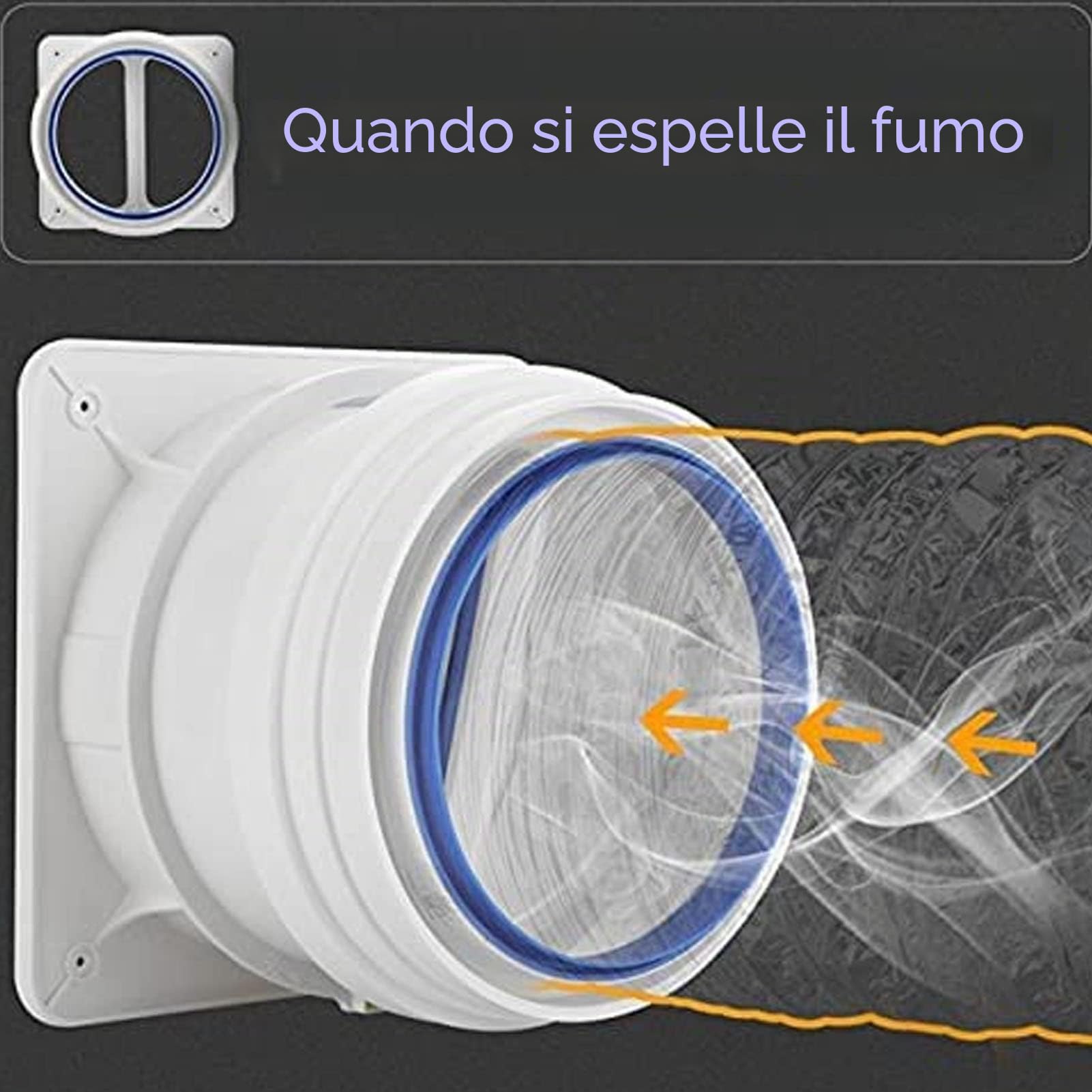 Valvola di ritegno per cappa aspirante, anello in silicone Valvola di scarico ad alta tenuta separabile senza perdite con fascette per canna fumaria 150-180 mm