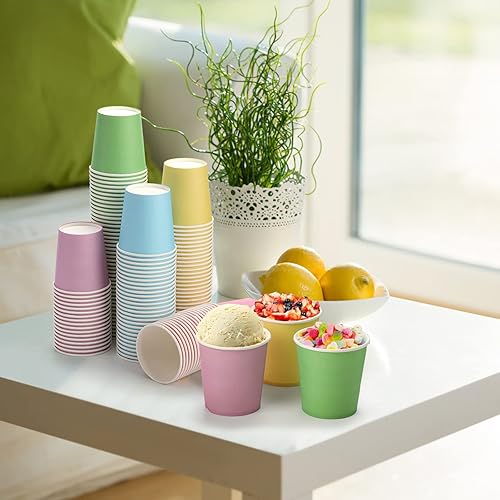 Miniatura 6 de Nicunom Paquete de 500 vasos de papel de 6 onzas, coloridos vasos de café desechables de papel para bebidas frías y calientes, para agua, jugo y