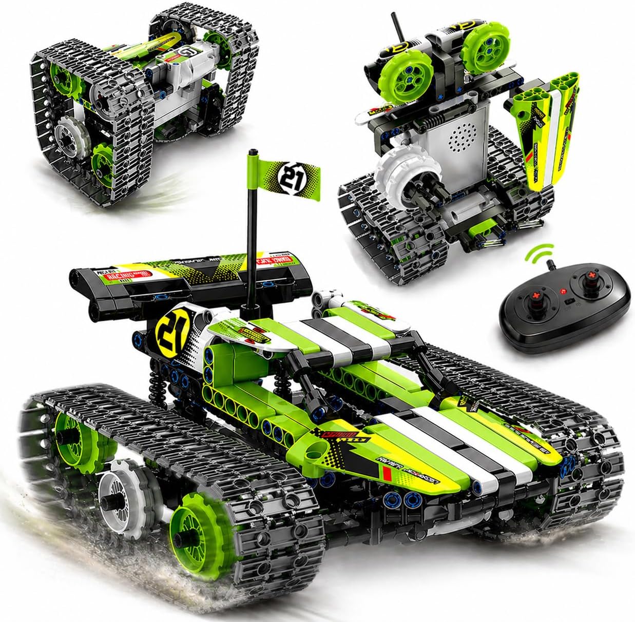 Kididdo Remote Control Cars Robot Building Kit Educational Toys for Age 8-13 Fun STEM Toys for Kids 3-in-1 RC Car Kit to Build Cool Building Blocks Set Birthday Gift for 8 9 10+ Year Old Boys