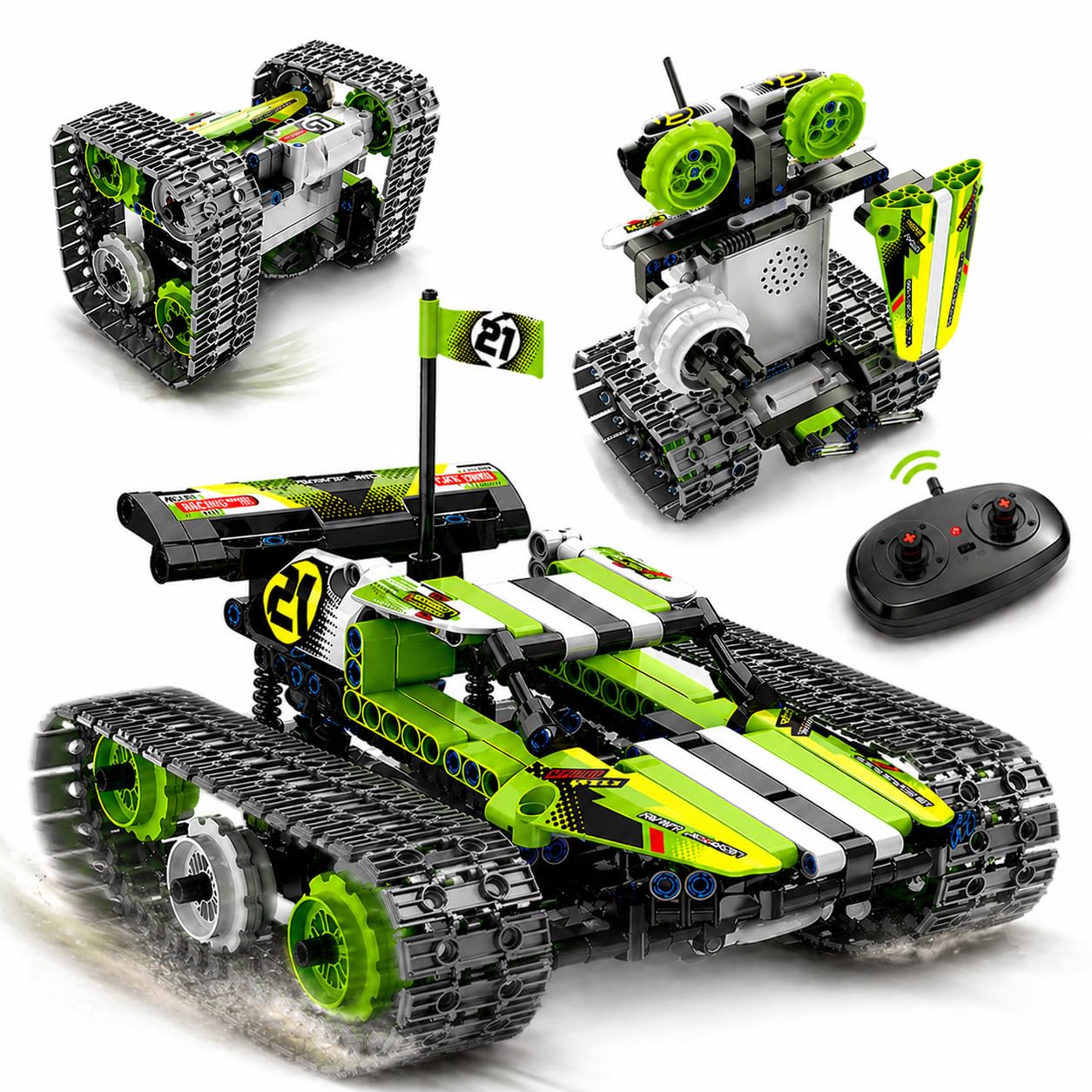 Remote Control Cars Robot Building Kit Educational Toys for Age 8-13 Fun STEM Toys for Kids 3-in-1 RC Car Kit to Build Cool Building Blocks Set Birthday Gift for 8 9 10+ Year Old Boys