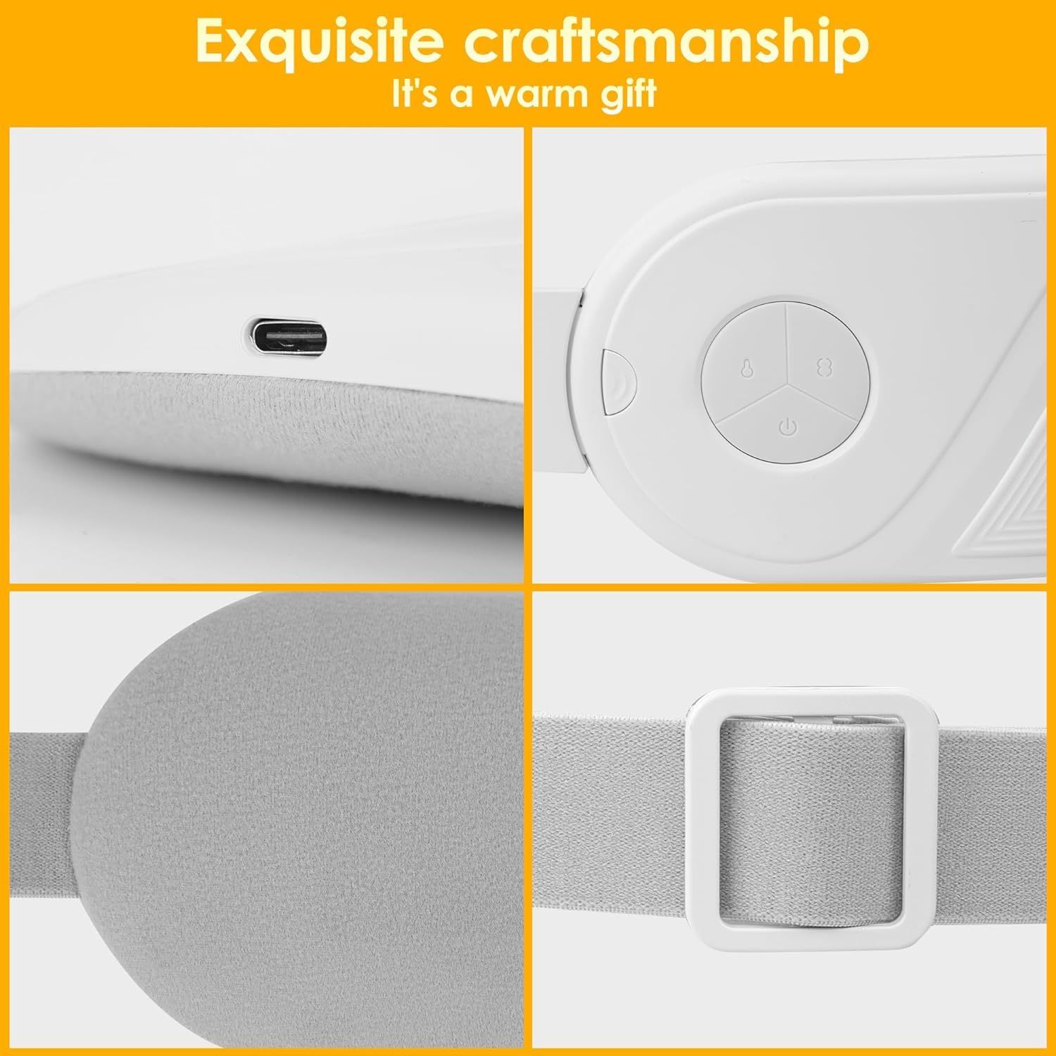 Cherryland Period Cramp Relief Massager: Portable Cordless Heating Pad for Menstrual and Stomach, White Cherryland Period Cramp Relief Massager: Portable Cordless Heating Pad for Menstrual and Stomach, White