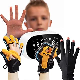 Kids Hand Rehabilitation Robot,Finger Exerciser,Hemiplegia Finger Rehabilitation Trainer Robot Gloves,Family Care Air Pressure Training Smart Glove Stroke Recovery,9-lefthand