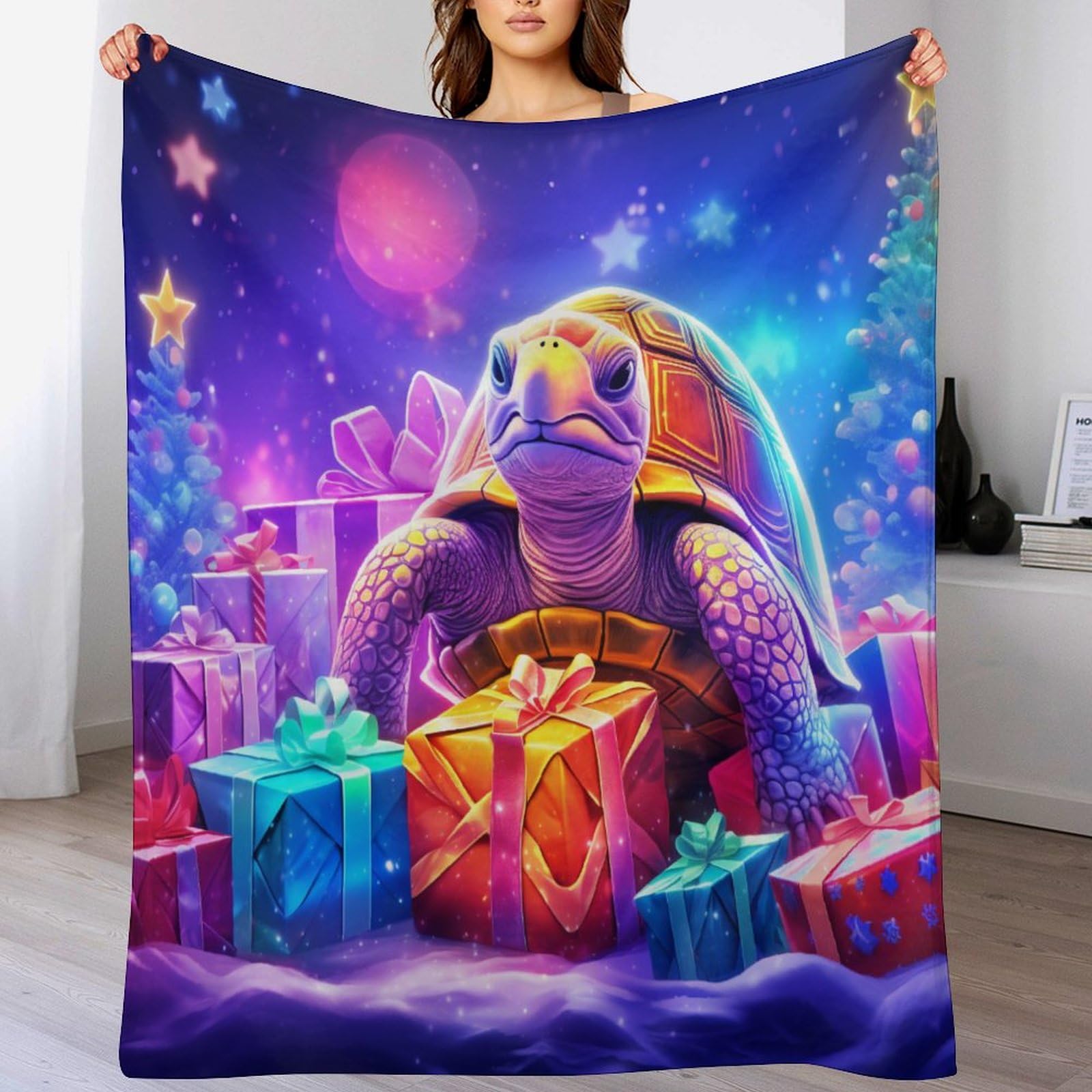 Couverture tortue en flanelle ultra douce 140x180cm pour lit et canapé