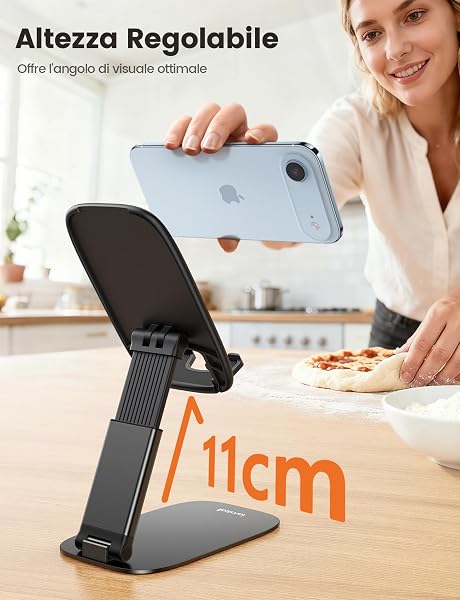 Lamicall [15 mm Ultra-Slim] Metal Base, Adjustable Height & Angle, Mobile Phone Holder for iPhone 17/16/15/14/13/12 Pro Max, Samsung and Other Smartphones - 2