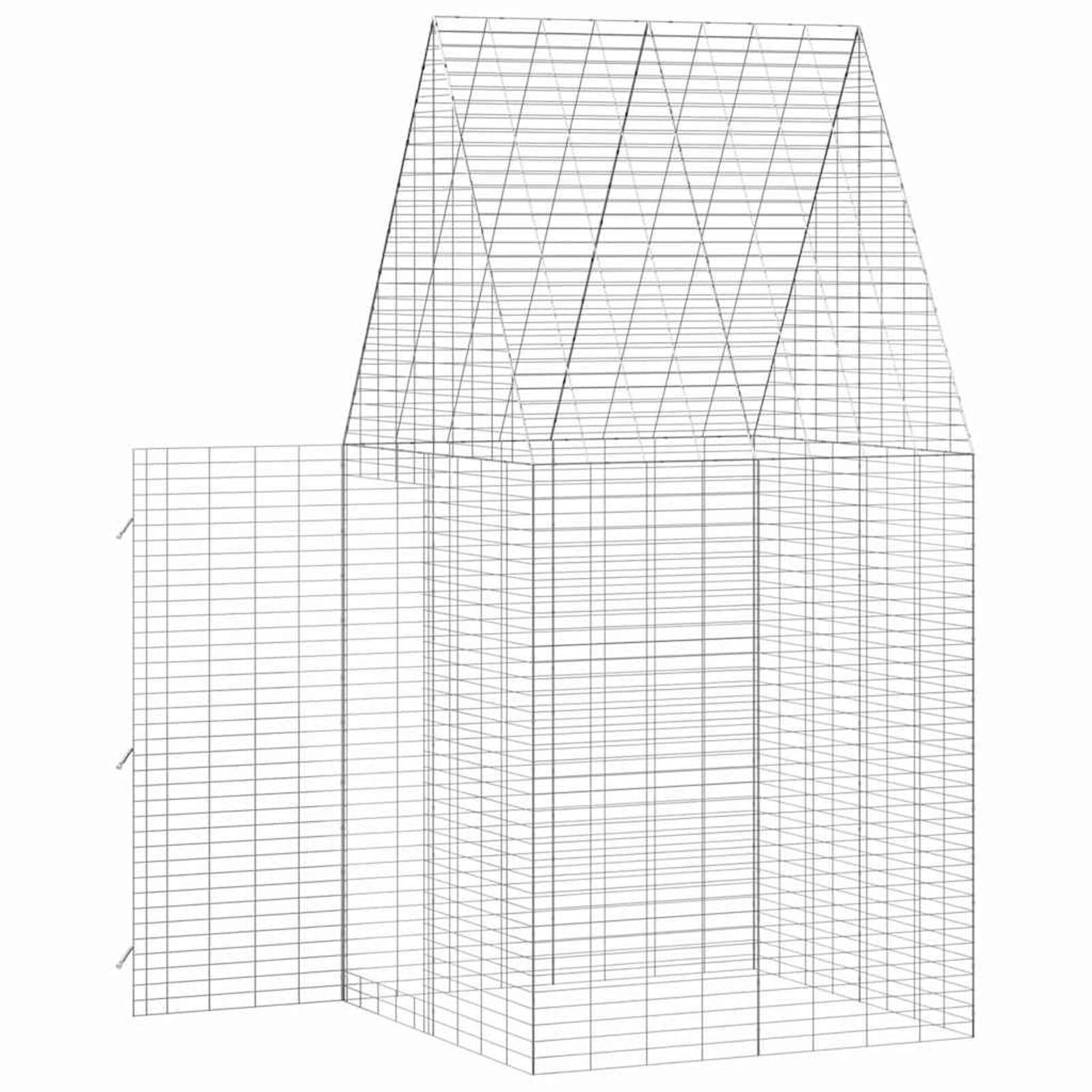 Gecheer Hasenkäfig für Kleintiere, verzinkter Stahl, wetterfest, 100 x 100 x 210 cm, mit Stauraumfach, for Meerschweinchen, Kaninchen und Hamster
