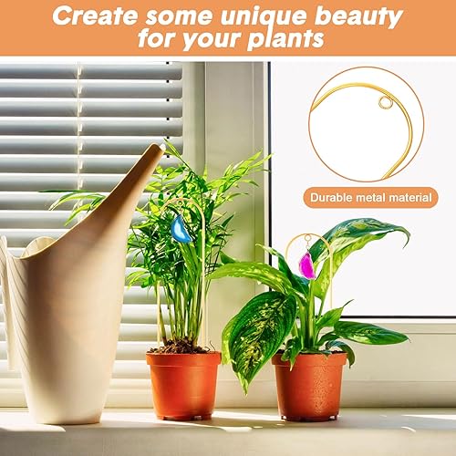 Miniatura 4 de Zopeal Paquete de 4 enrejados pequeños de metal para plantas de interior de 17 pulgadas, mini enrejado dorado para jardín, estaca de soporte para