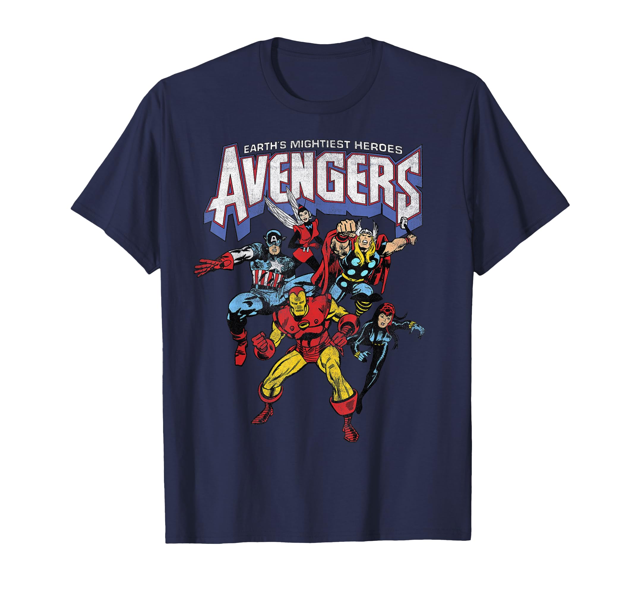 Avengers Classic Vintage Group Shot Graphic T-Shirt T-Shirt
