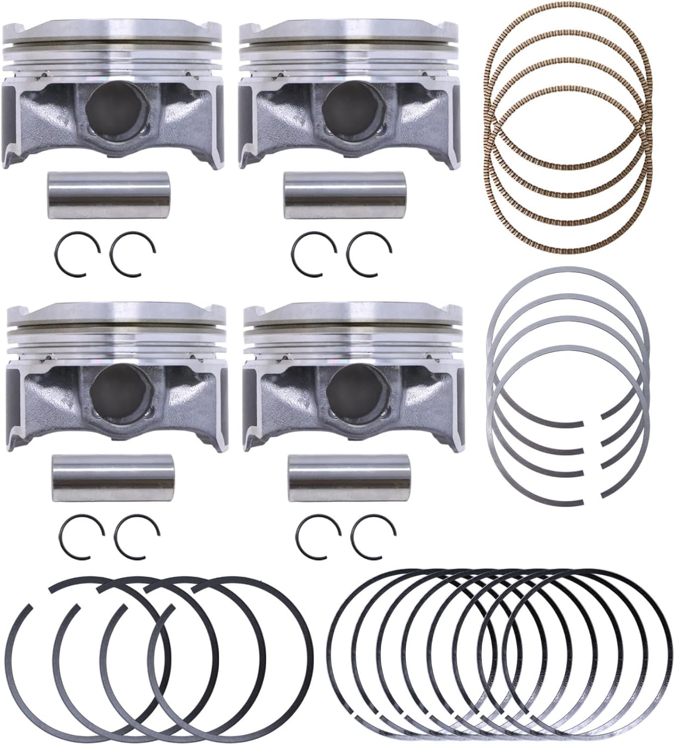 1.5T Pistons and Ring Kit Compatible with Buick Verano Regal Encore Envision LaCrosse Fit for Chevrolet Equinox Explorer Malibu Cruze Fit for GMC Terrain # 12669765 12671052 12678189 12671062