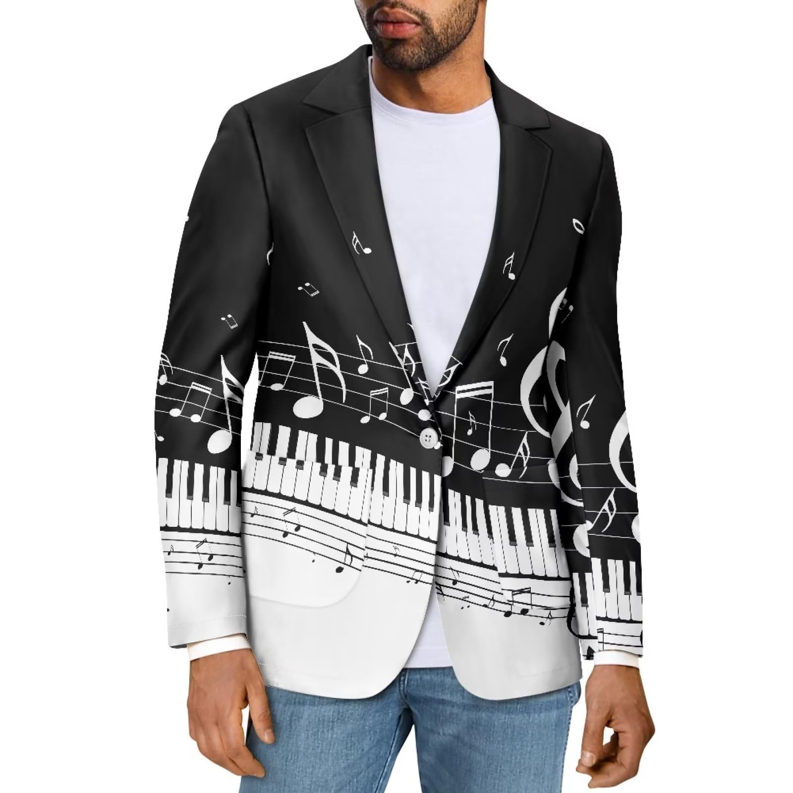 Blazer casual da uomo, giacca da uomo con risvolto con un bottone, slim fit, cappotto sportivo per matrimoni e balli