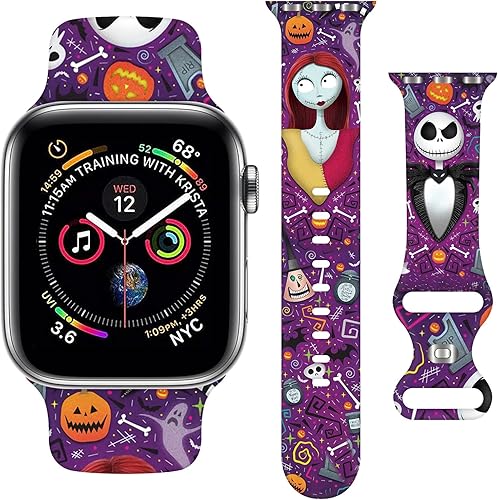 Holiday Band Compatible with Apple Watch 38mm 40mm 41mm 42mm 44mm 45mm 49mm Men Women,Soft Silicone Adjustable Wristbands Smartwatch Straps for