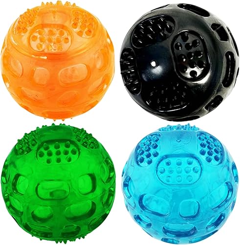 ADUCK Juguetes chirriantes para masticar para perros, serie meteoritos hinchables Pelota de búsqueda resistente a mordeduras para masticadores