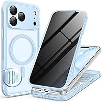 Vista 45 de BERFY Funda para iPhone Air, compatible con MagSafe, protector de pantalla de privacidad integrado y protección de cámara, cuerpo completo